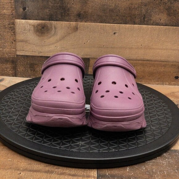 SKECHERS FOAMIES PLATFORM WOMENS CLOGS PURPLE FAUX FUR LINED SLIP ON SIZE 6 - Picture 2 of 9